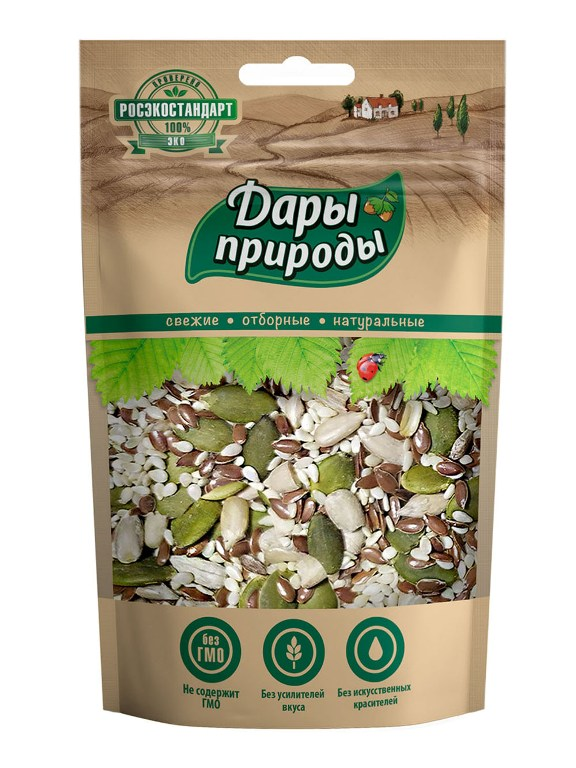 Семена Дары природы смесь для салата с кунжутом, 150г