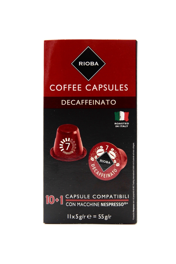 Капсулы RIOBA Decaffeinato, 10 х 5 г Капсулы RIOBA Decaffeinato, 10 х 5 г