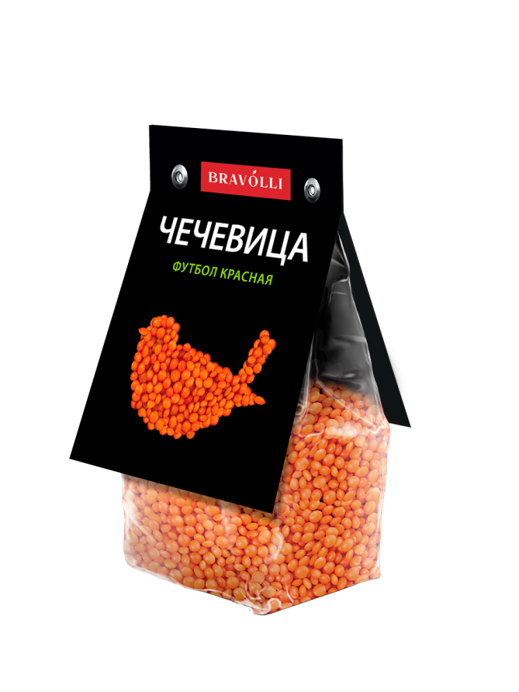 Чечевица Bravolli! Футбол красная, 350г