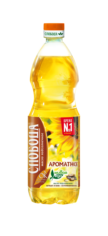 Масло Слобода Ароматное подсолнечное нерафинированное 1 л