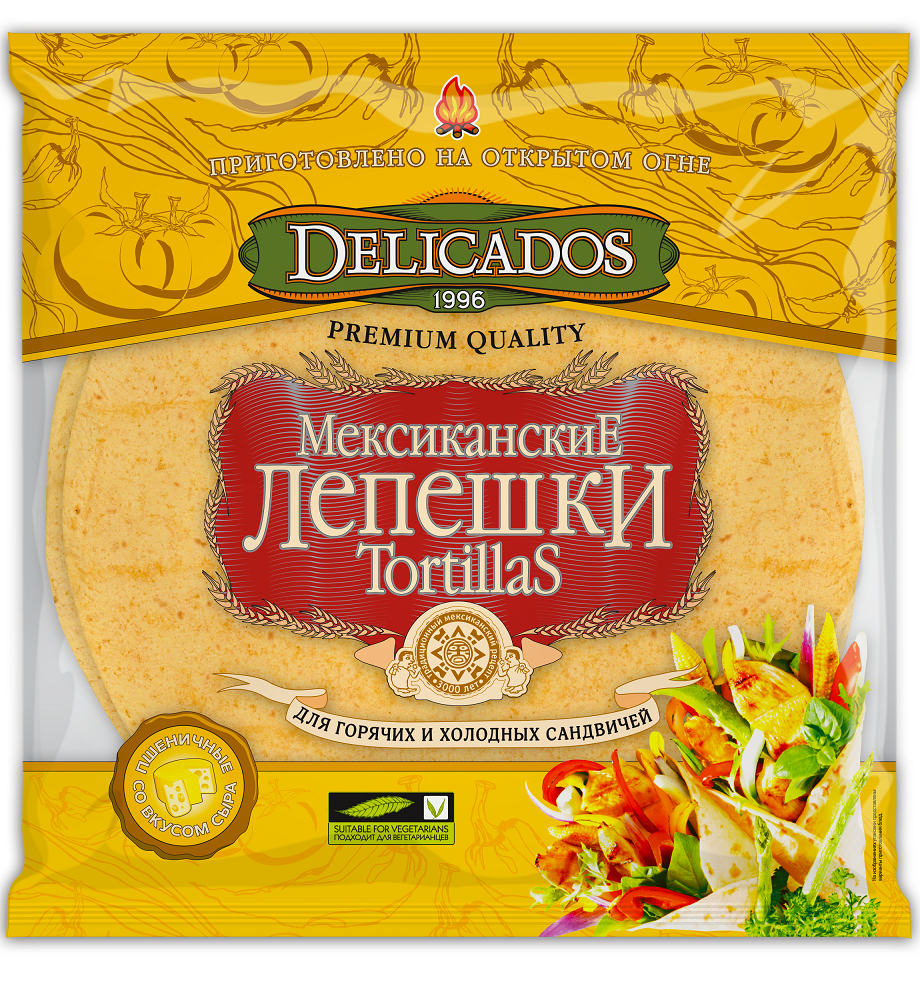 Тортилья Delicados сырная пшеничная