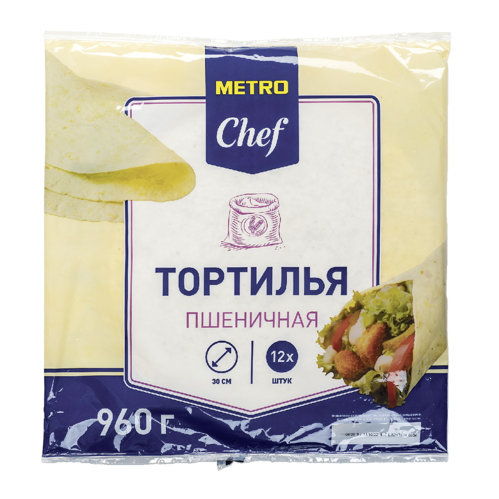 Тортилья пшеничная METRO CHEF, 12х30 см