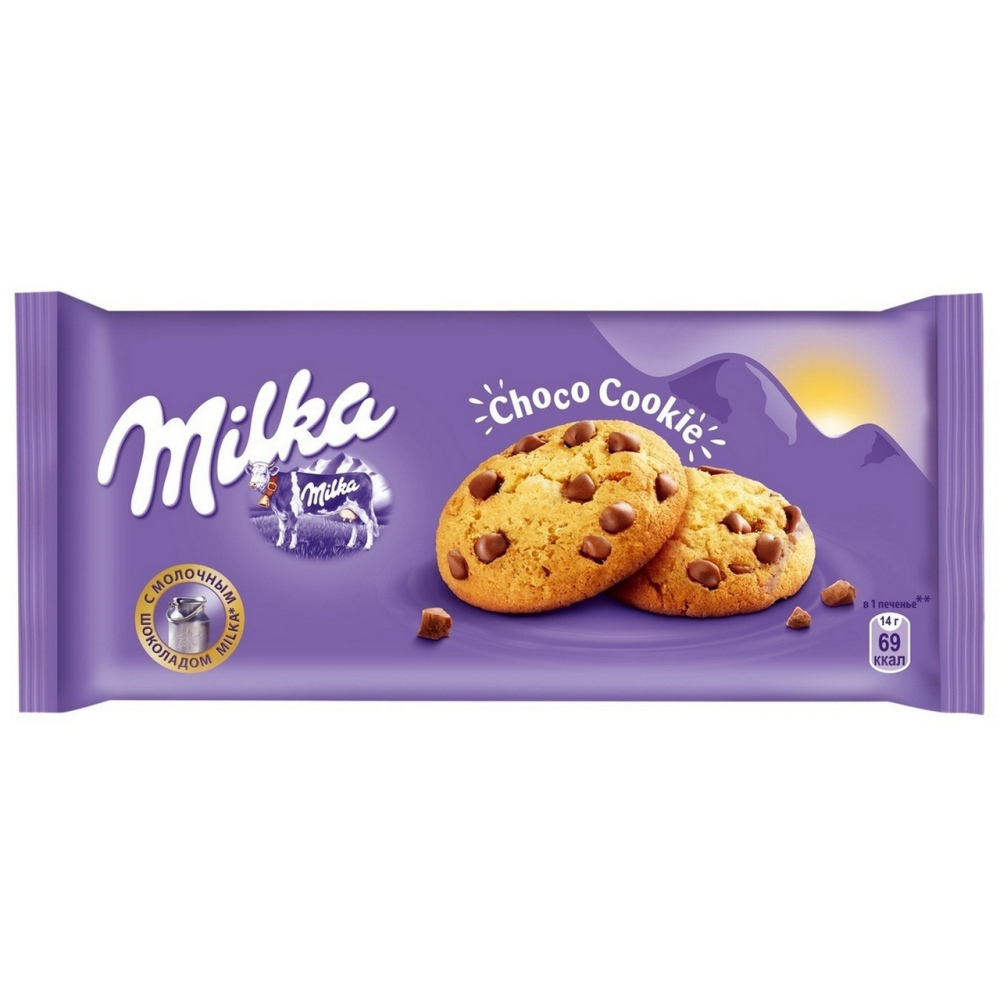 Печенье Milka с кусочками молочного шоколада, 168г