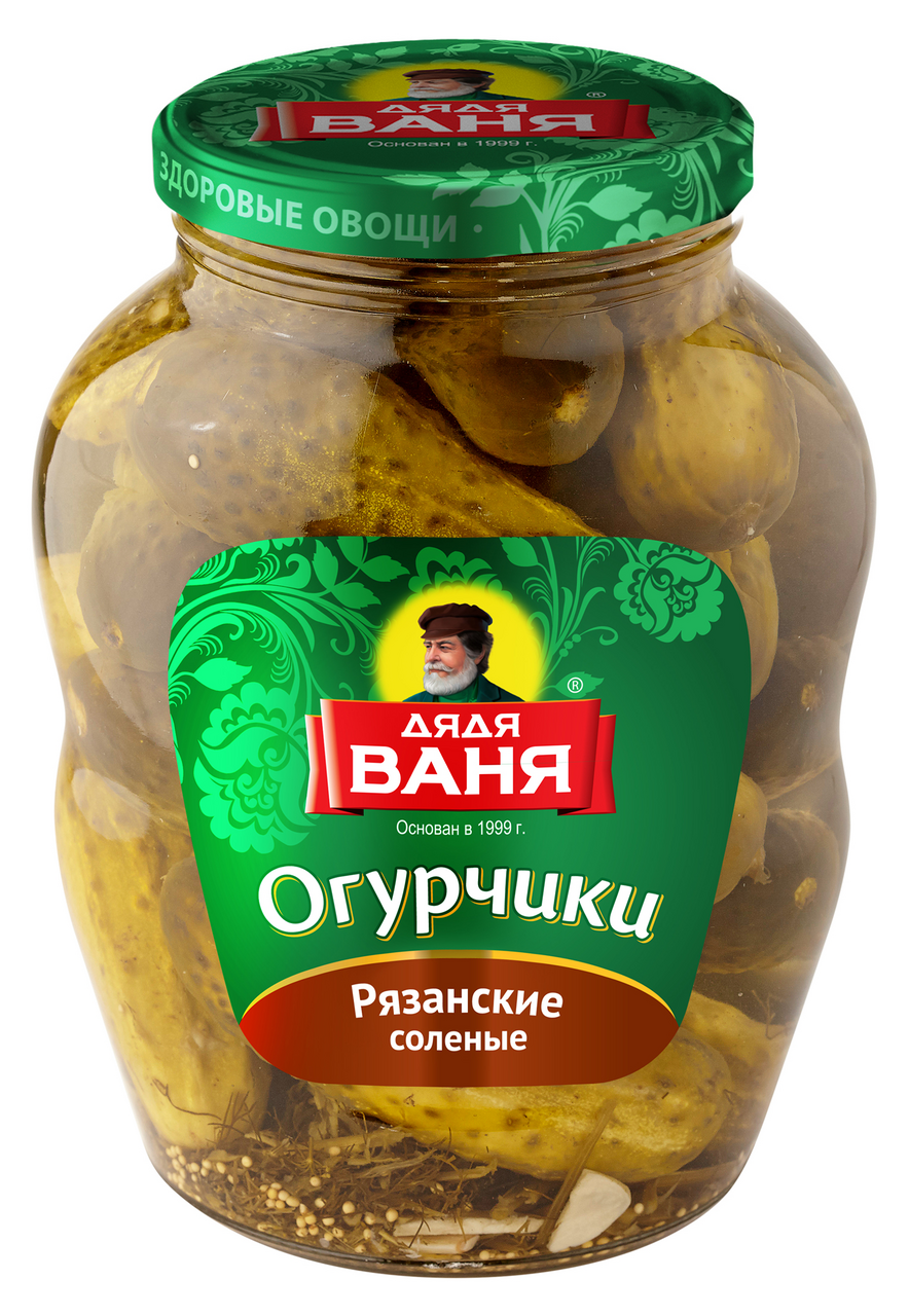 Огурцы Дядя Ваня соленые рязанские, 1.8кг