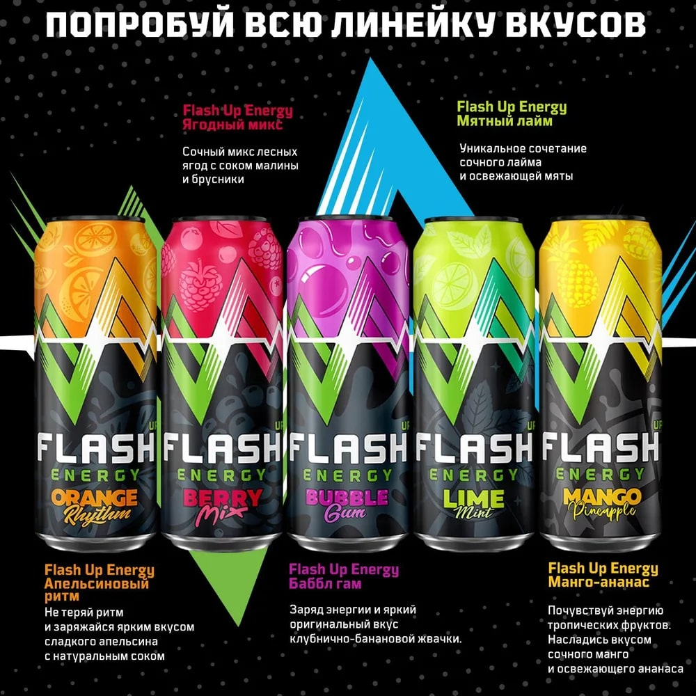 Энергетический напиток Flash Up Ultra Energy негазированный безалкогольный, 450мл