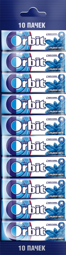 Жевательная резинка Orbit сладкая мята мультипак 10шт по 36г
