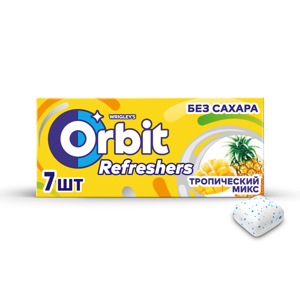 Жевательная резинка Orbit Refreshers тропический микс, 16г