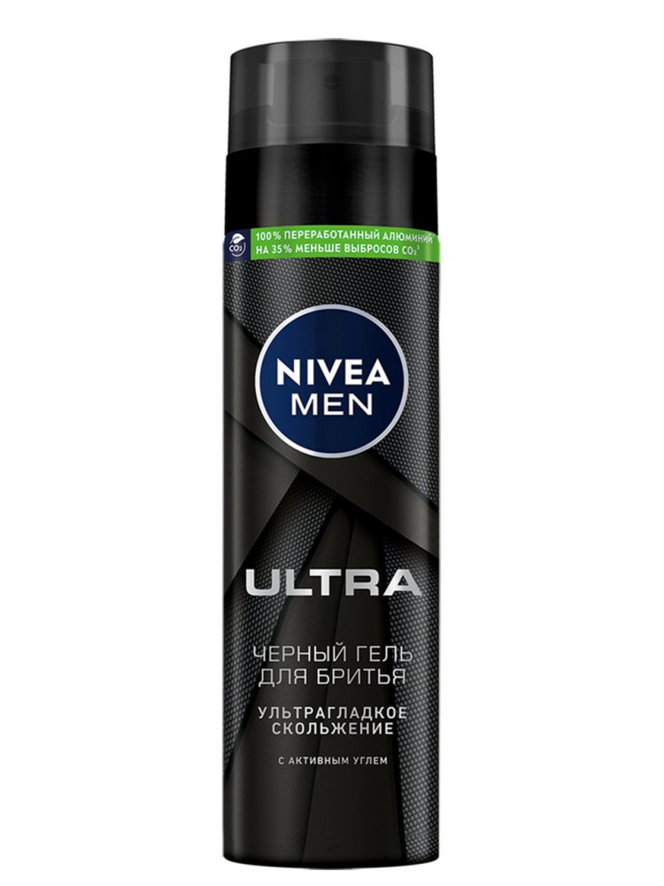 Гель для бритья Nivea Ultra черный с активным углем 200мл