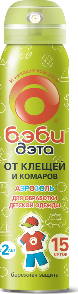 Аэрозоль Бэби Дэта детский от клещей и комаров 100 мл