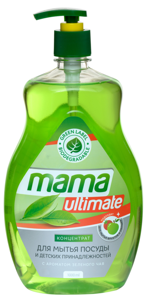 Средство Mama Ultimate Зеленый чай для мытья посуды 1 л