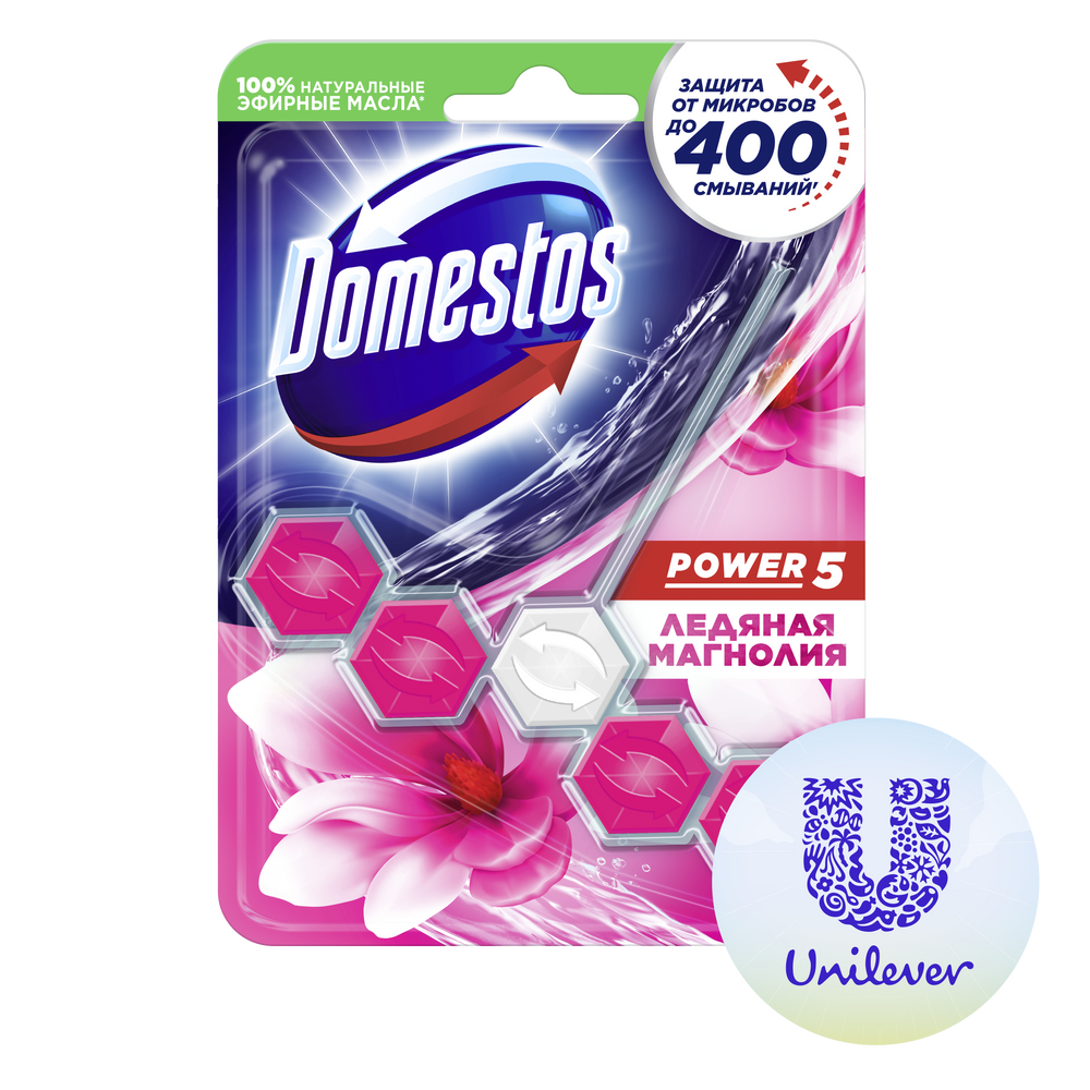 Блок для унитаза Domestos Power 5 Ледяная магнолия 55 г