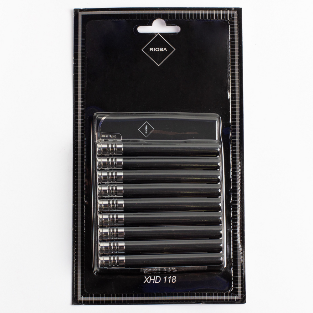 RIOBA Зажигалка пьезо черная XHD118, 10шт