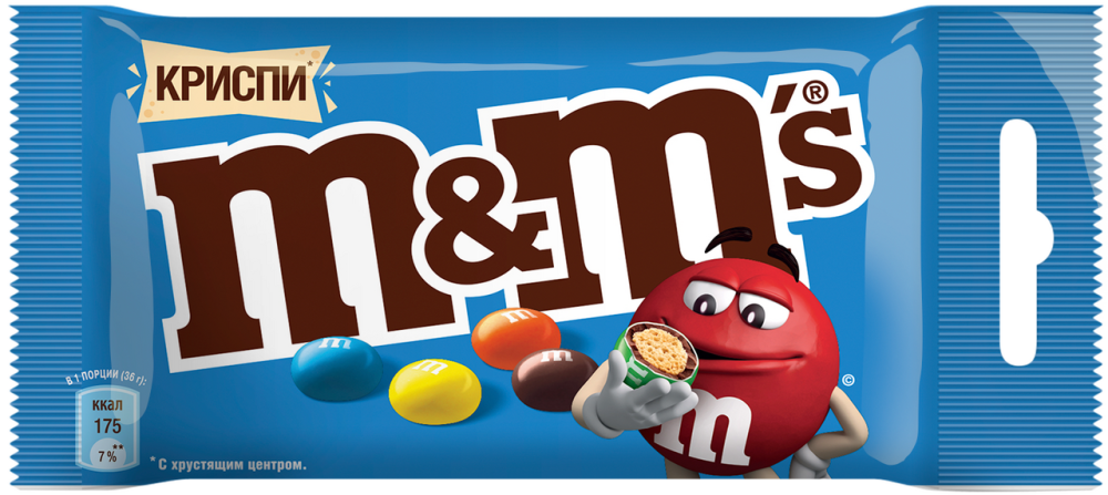 Драже M&M's Хриспи с хрустящим центром 36г