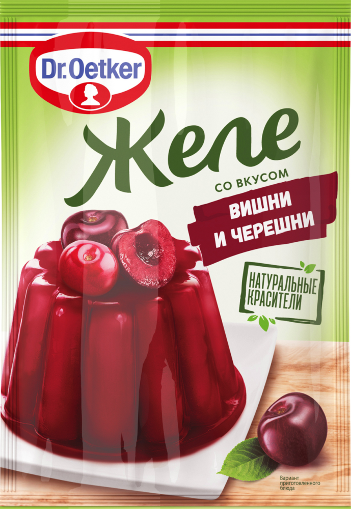 Желе Dr.Oetker со вкусом вишни и черешни, 45г