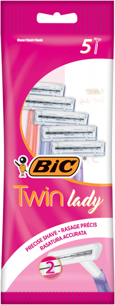 Станки одноразовые Bic Twin Lady с двумя лезвиями, 5 шт.