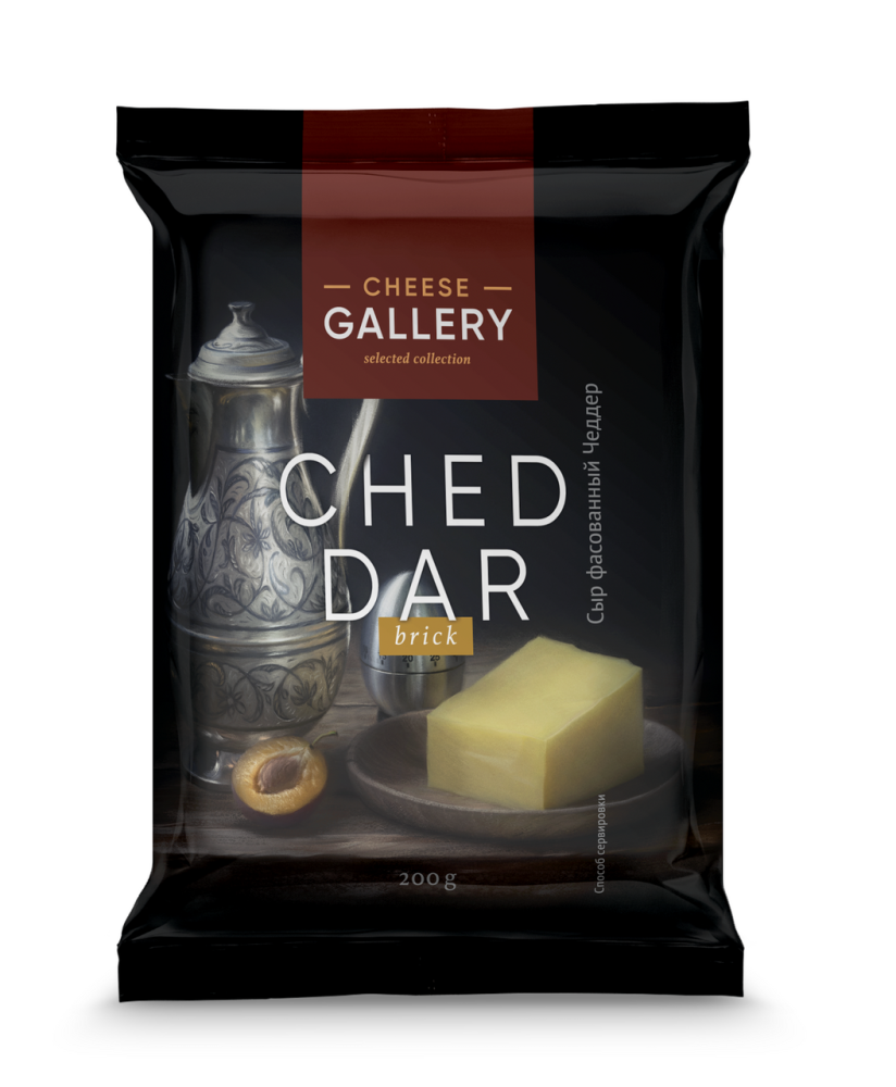 Сыр полутвердый Cheese Gallery Cheddar белый 50% бзмж 200 г