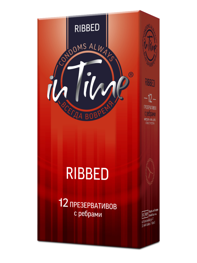 Презервативы in Time Ribbed с ребрами 12 шт