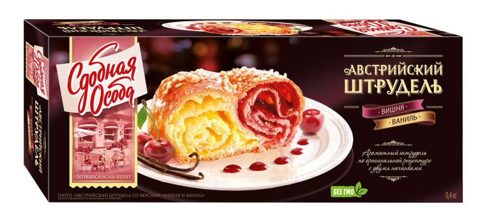 Пирог Сдобная Особа Австрийский штрудель вишня и ваниль 400 г