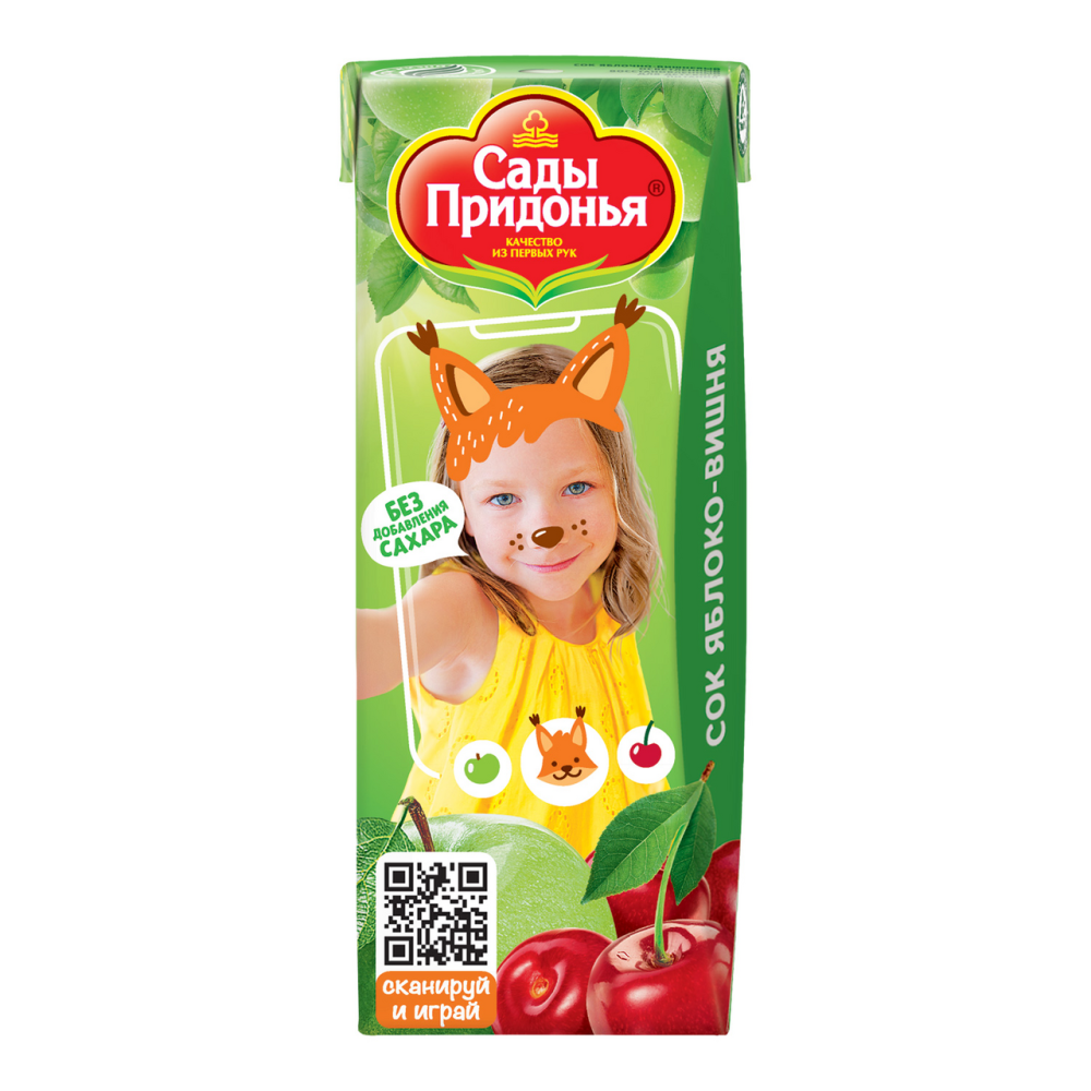 Сок Сады Придонья яблоко-вишня, 200мл