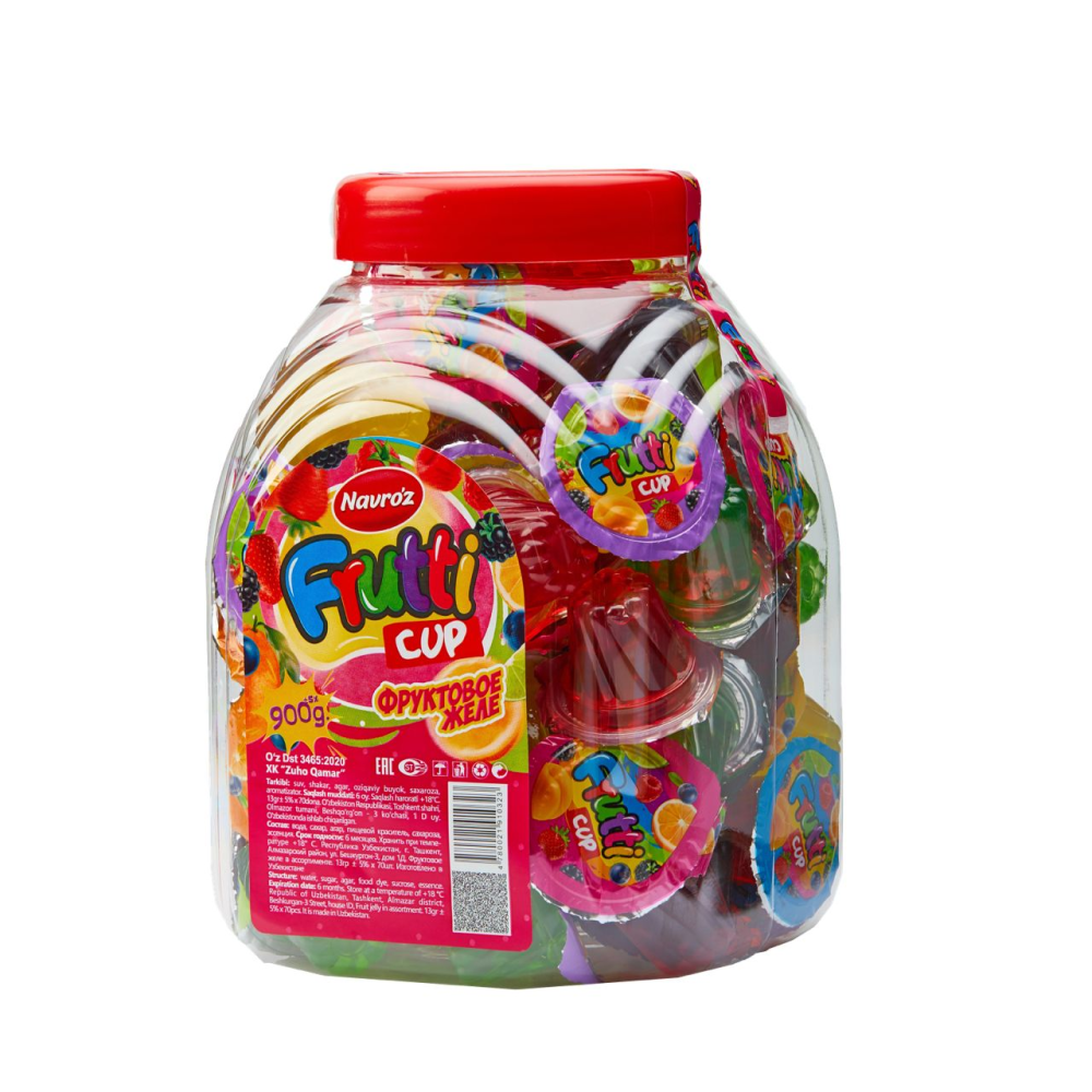 Фруктовое желе Navroz Frutti в стаканчиках, 900г