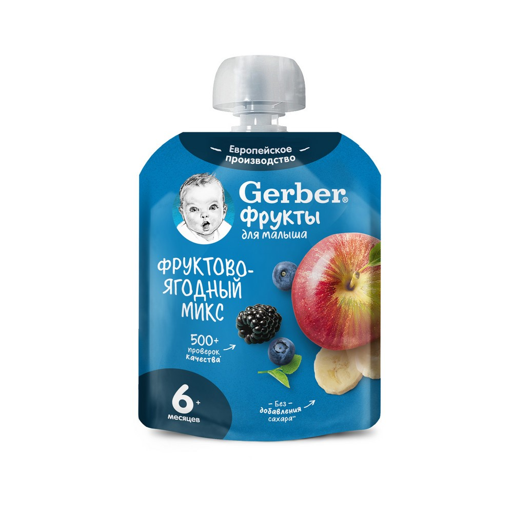 Пюре Gerber фруктово-ягодный микс, 90г