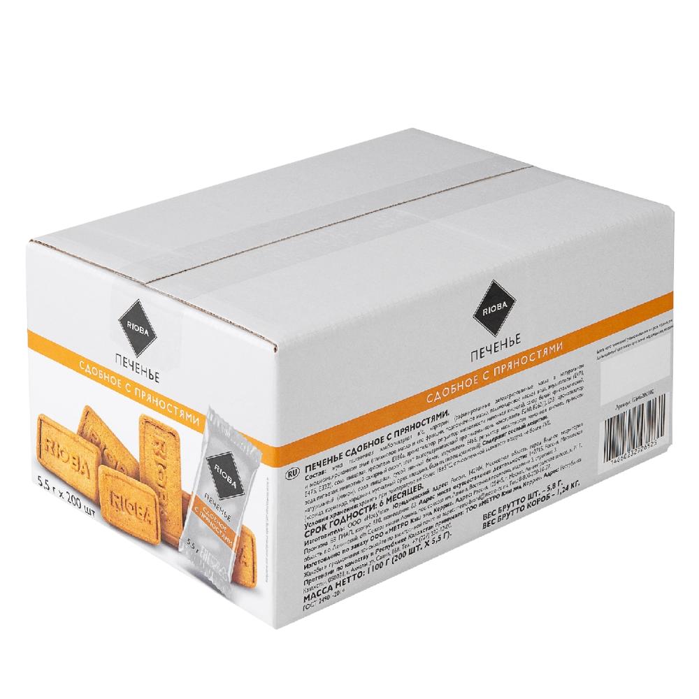 RIOBA Печенье сдобное с пряностями порционное (5.5г x 200шт), 1.1кг