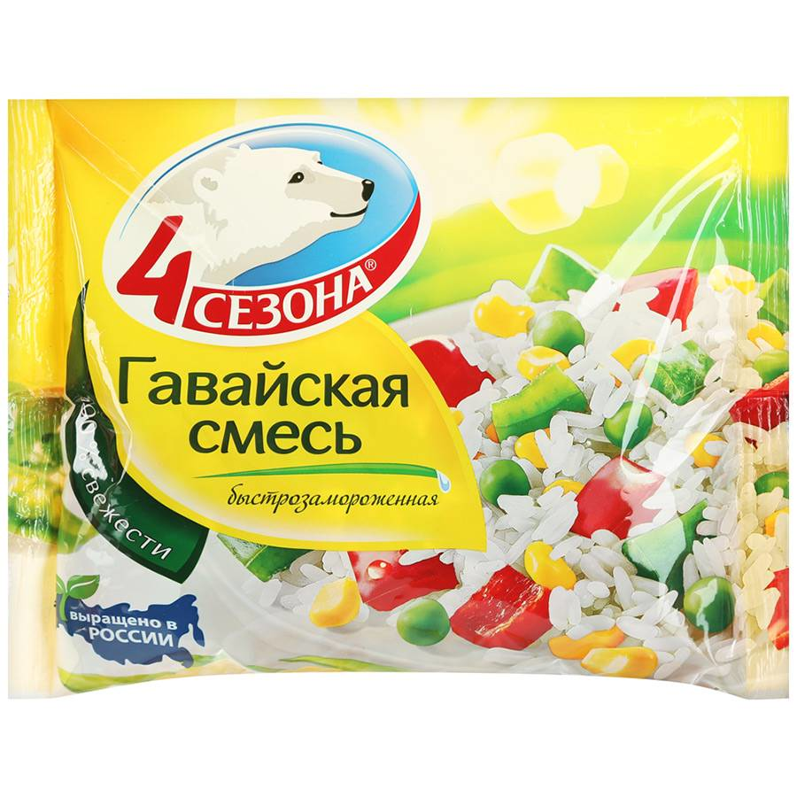 Смесь овощная 4 Cезона Гавайская быстрозамороженная 400 г
