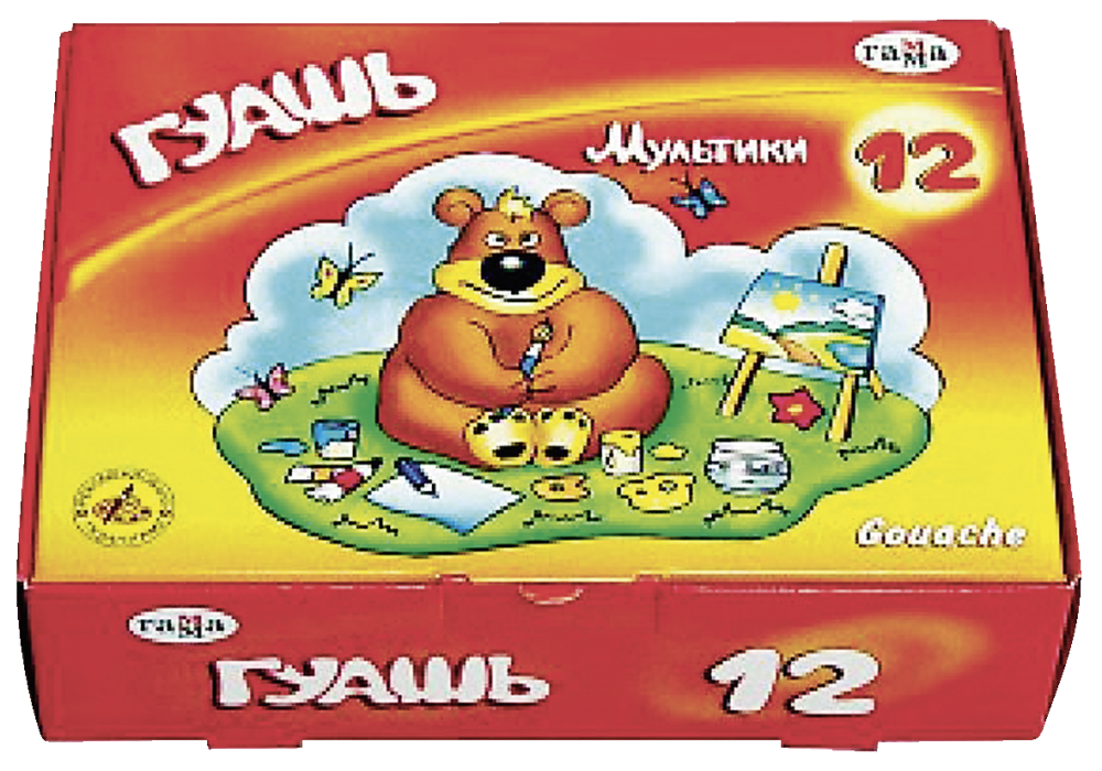 Гуашь Гамма Мультики 12 цветов по 20 мл