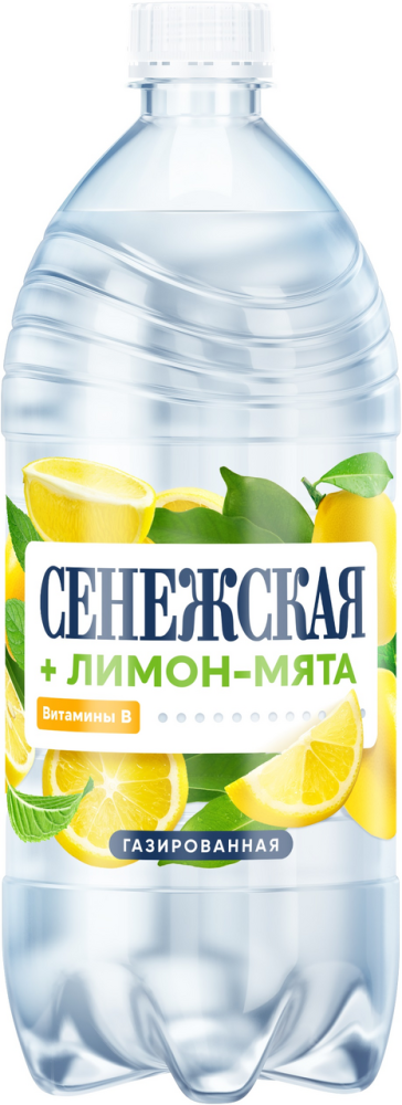 Вода Сенежская лимон-мята газированная, 1л