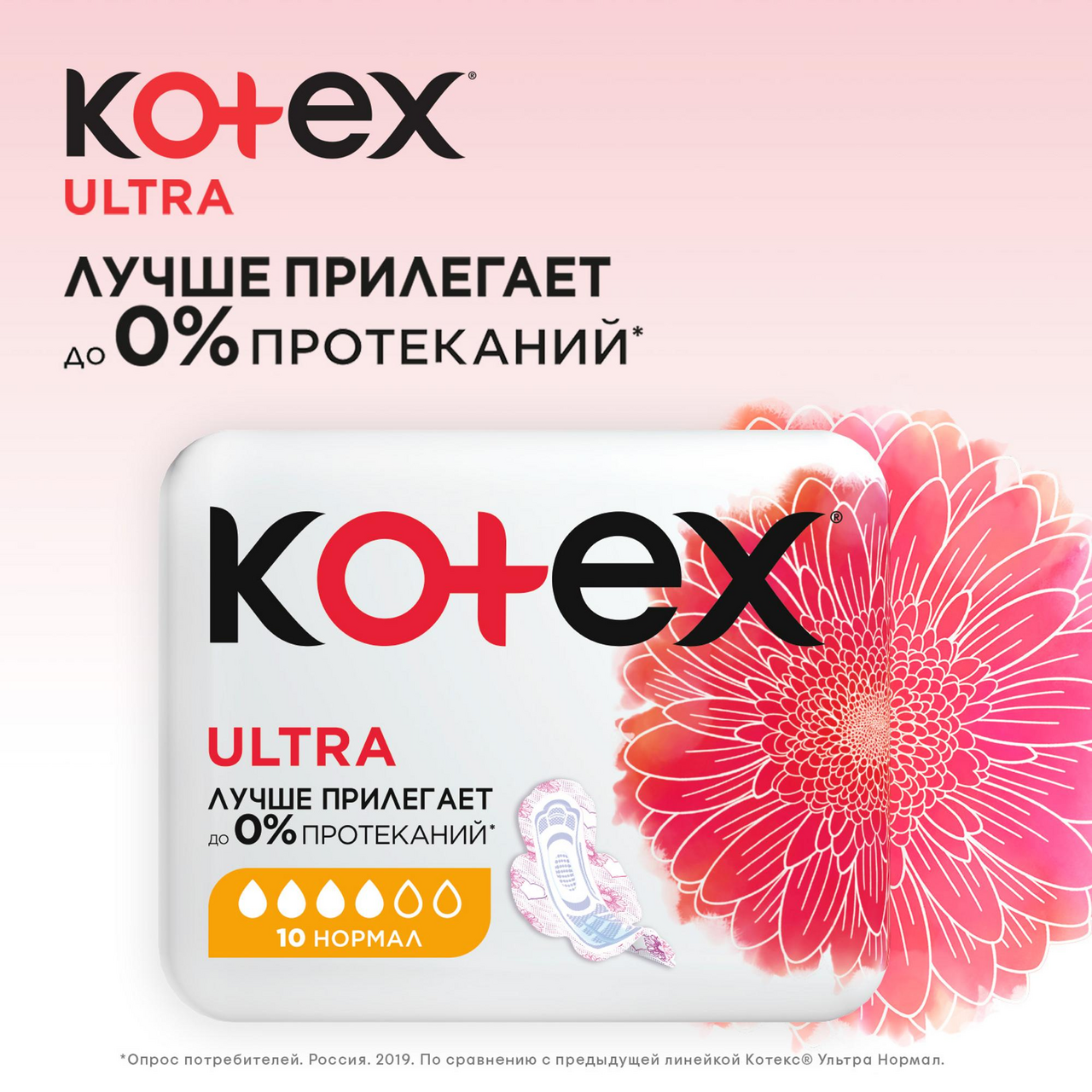 Прокладки Kotex Ultra Normal 4 капли 10 штук