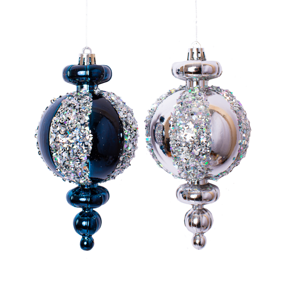 Набор подвесок B&H Зимняя сказка синий-серебряный, 14см x 2шт