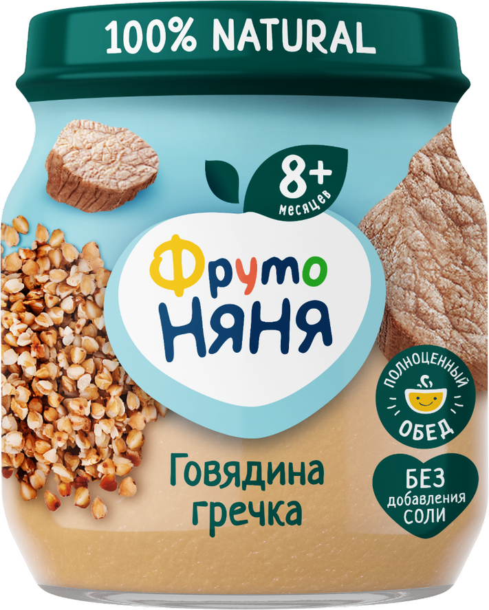 Пюре ФрутоНяня говядина-гречка, 100г