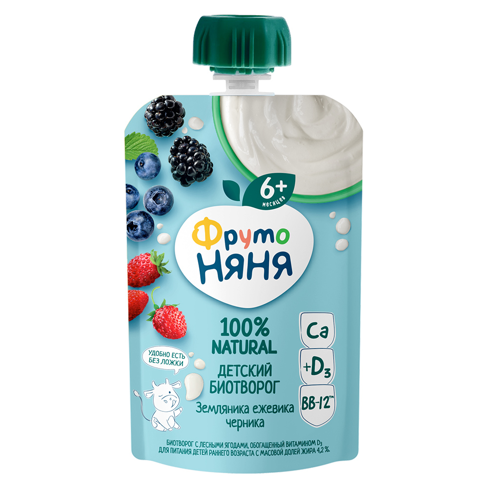 Биотворог ФрутоНяня с лесными ягодами с сахаром с 6 месяцев 4.2% 90 г