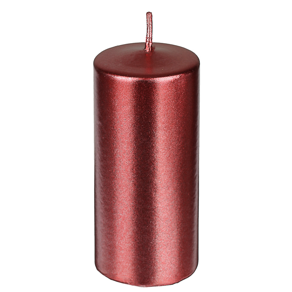 METRO PROFESSIONAL Свеча столбовая красная лакированная, 4 x 9см