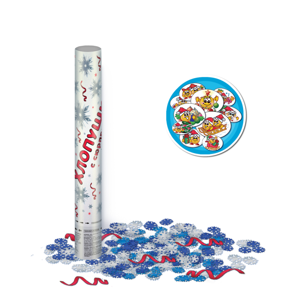 Хлопушка пневматическая PARTYMANIA с сюрпризом, 40 см