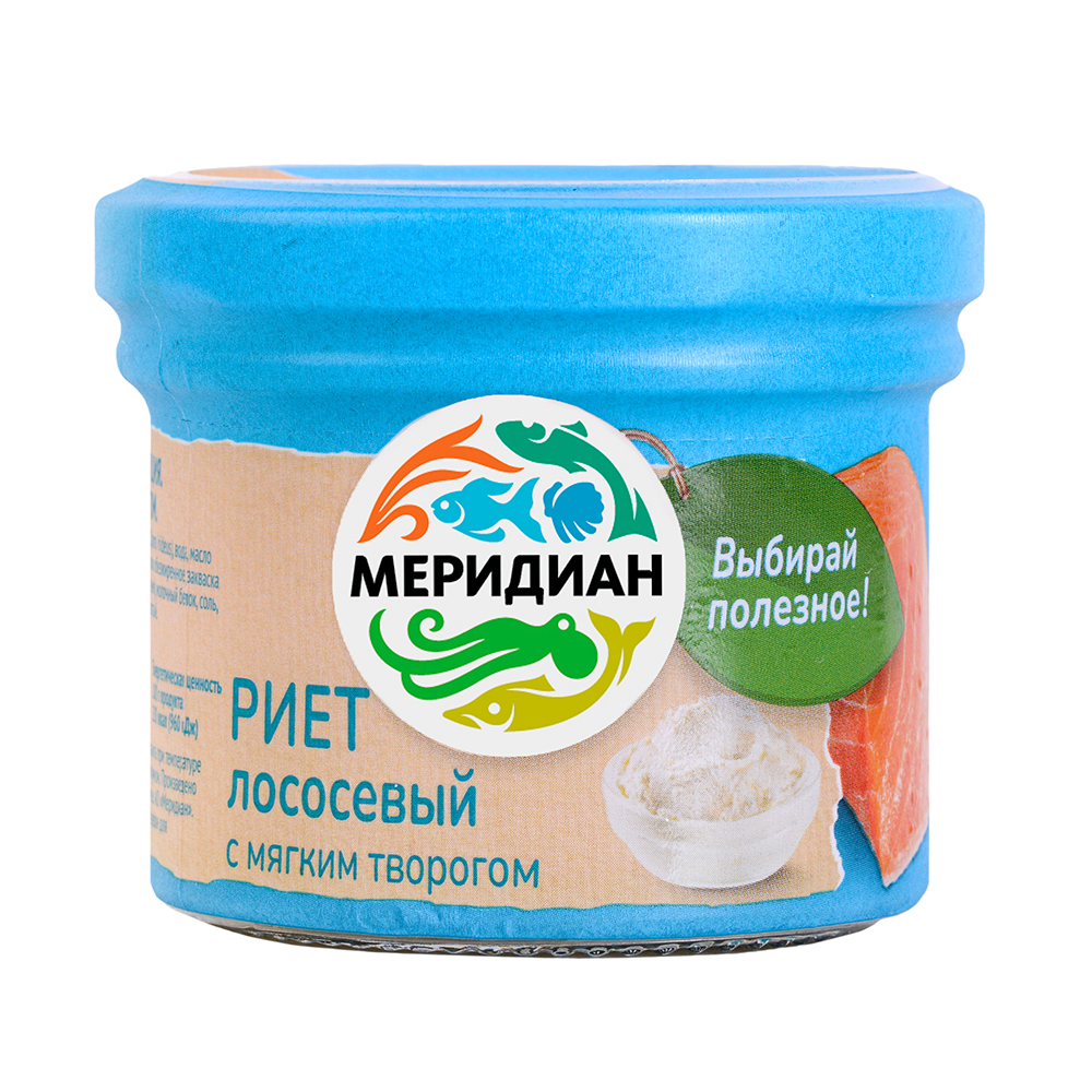 Риет лососевый Меридиан с мягким творогом, 100г