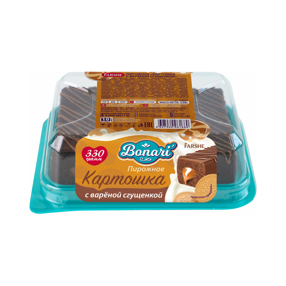 Пирожное Bonari картошка со сгущенкой, 330г