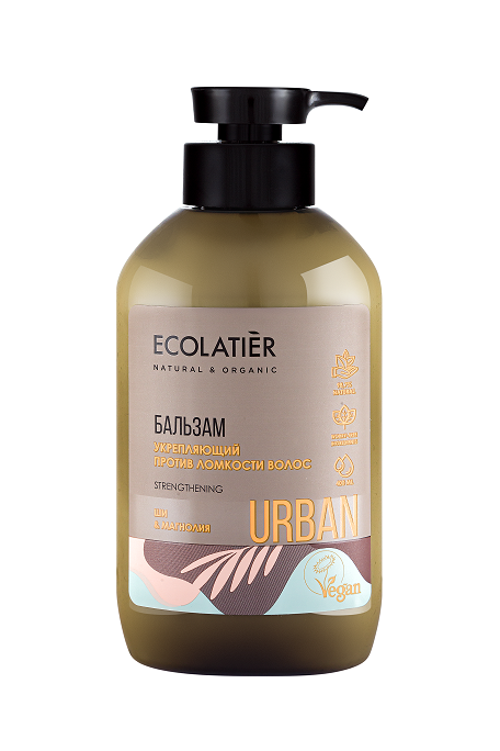 Бальзам Ecolatier укрепляющий против ломкости волос масло ши-магнолия, 400мл