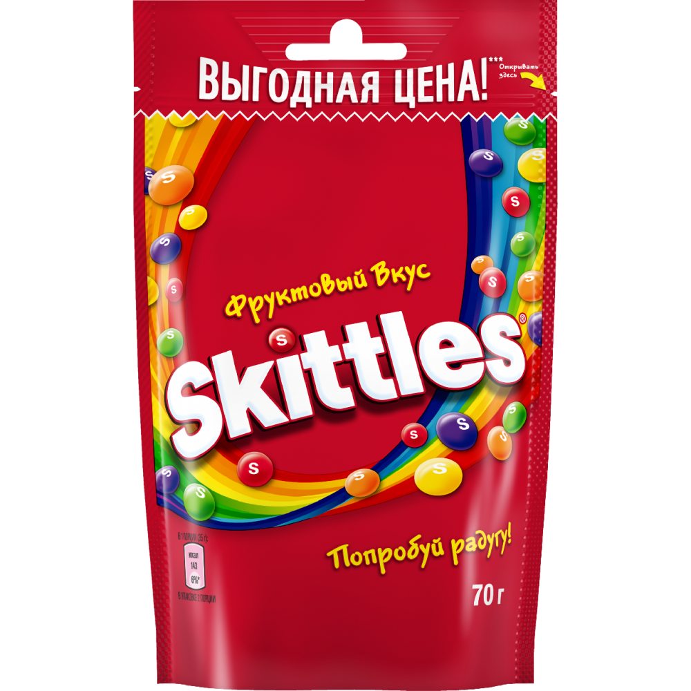 Драже Skittles Фруктовый вкус, 70г