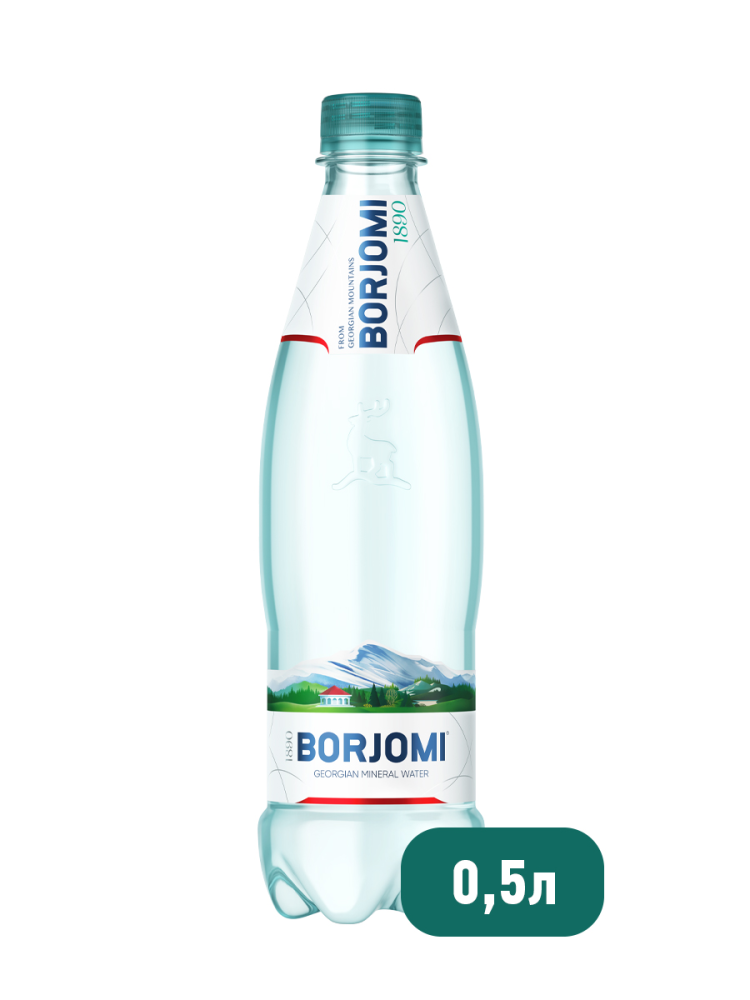Вода Borjomi минеральная природная питьевая лечебно-столовая газированная 0,5л ПЭТ