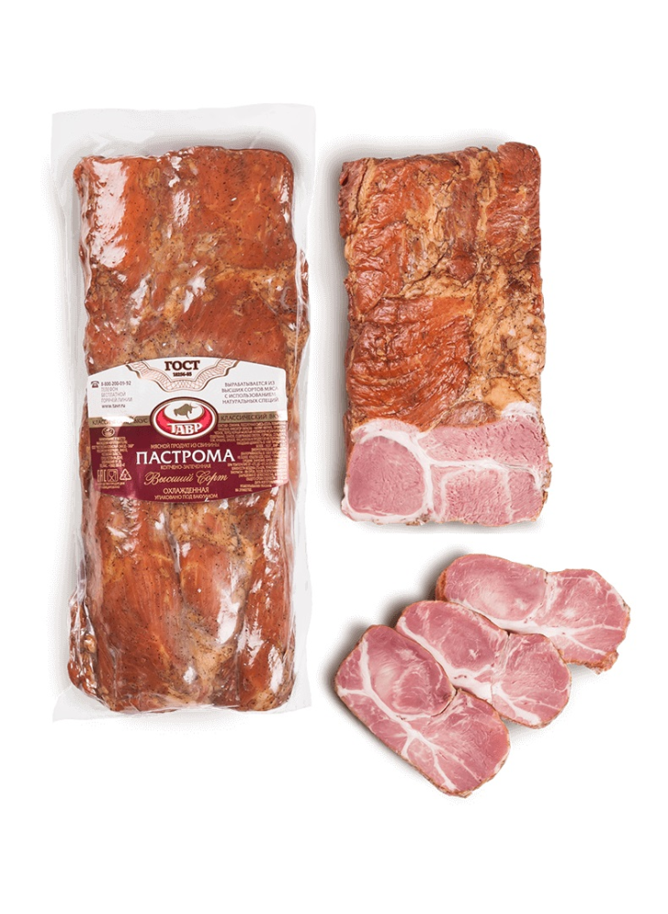 Пастрома Тавр копчено-запеченная высший сорт, ~450г