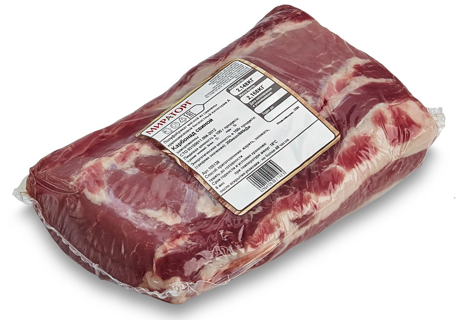 Карбонад свиной, без кожи охлажденный Мираторг ~2,1-3,5