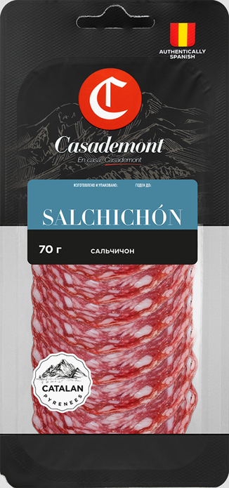 Колбаса Casademont Salchichon полусухая сыровяленая нарезка, 70г