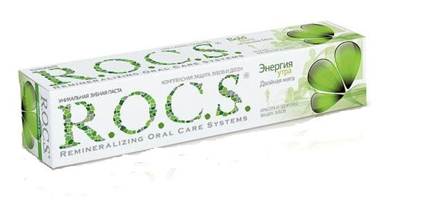 Зубная паста R.O.C.S. Энергия утра двойная мята отбеливающая 74 мл