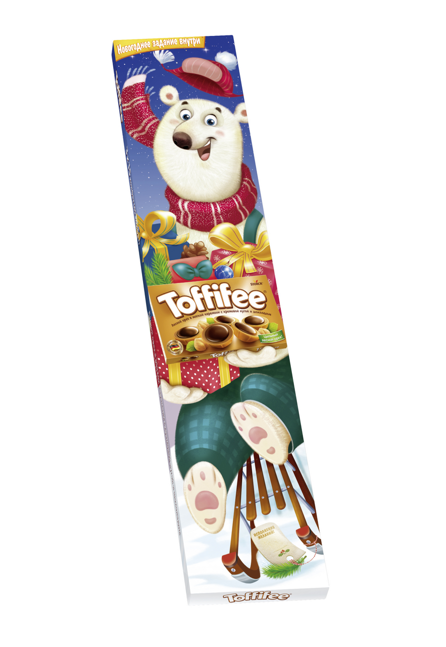 Конфеты Toffifee Новогодние Санта Олень Снеговик 375 г