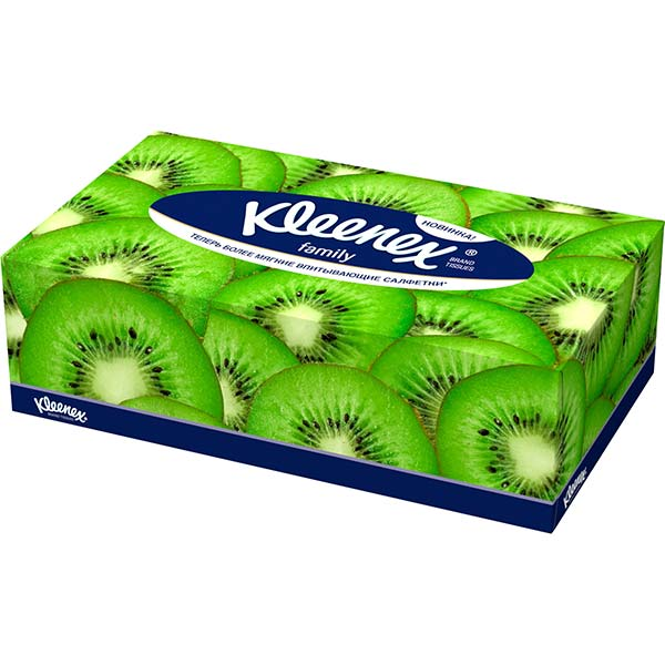 Салфетки бумажные 2-слойные Kleenex Фэмили 21х20 см (150 штук)