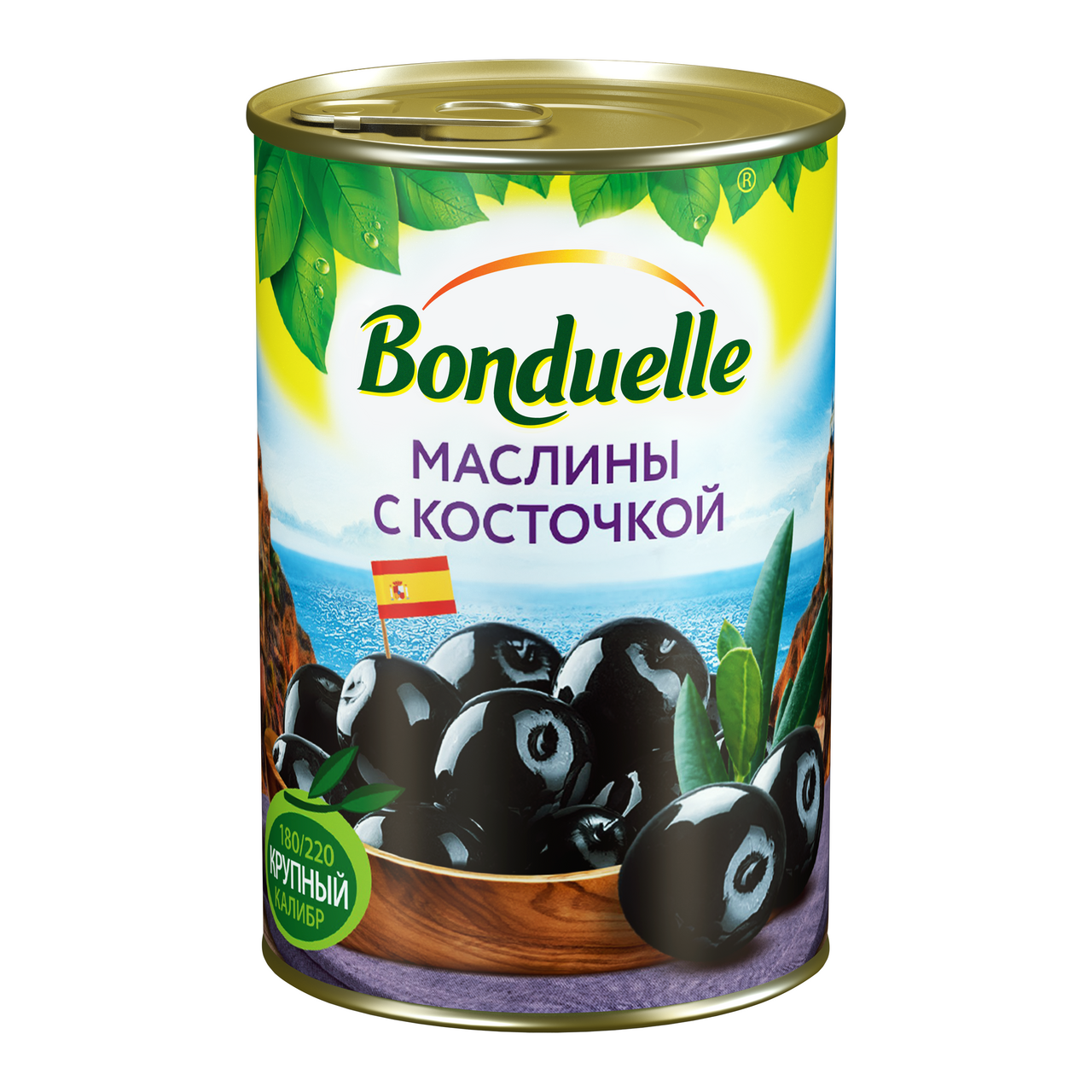 Маслины Bonduelle с косточкой, 300г