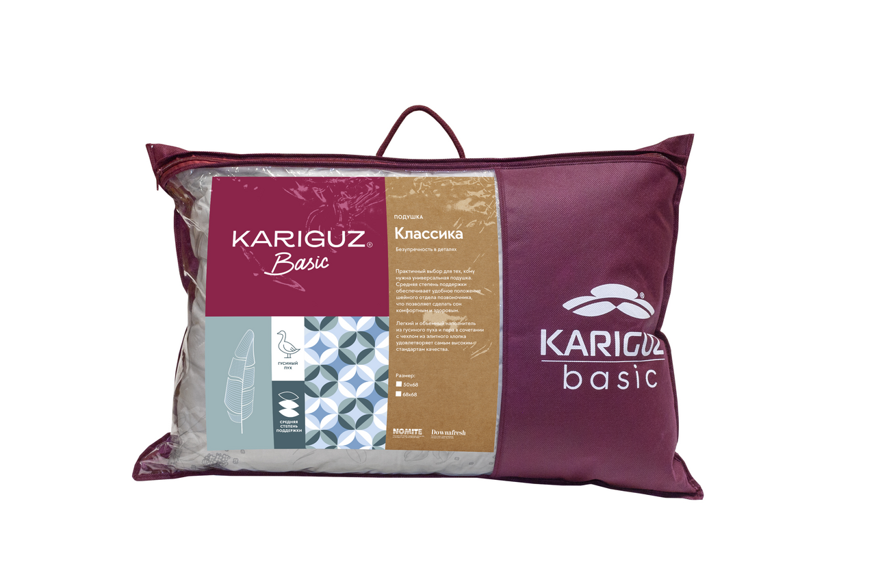 Подушка Kariguz Классика пух 60% перо 40%, 50 x 70см