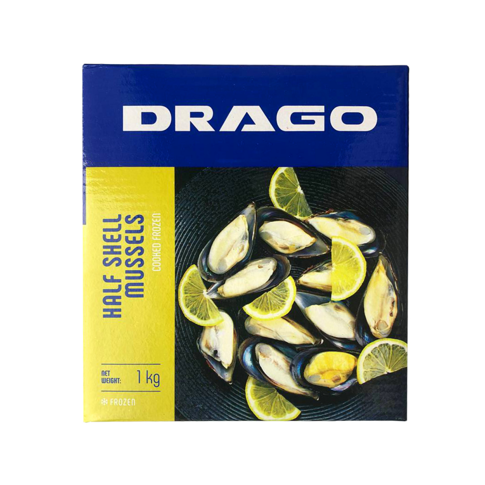 Мидии голубые в половинках раковин варено-мороженые 60/80 Chili ST. ANDREWS, 1кг