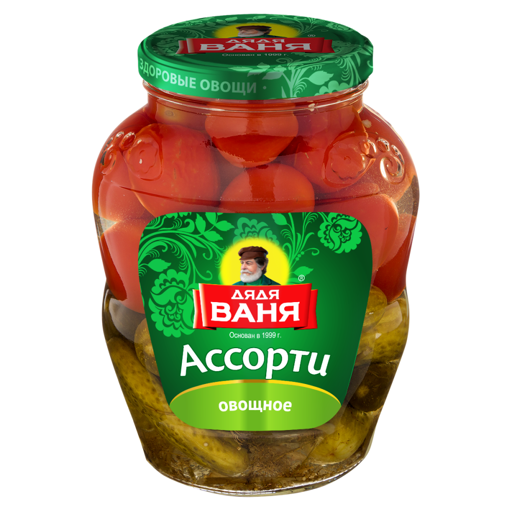 Ассорти овощное Дядя Ваня помидоры и огурцы, 1800г